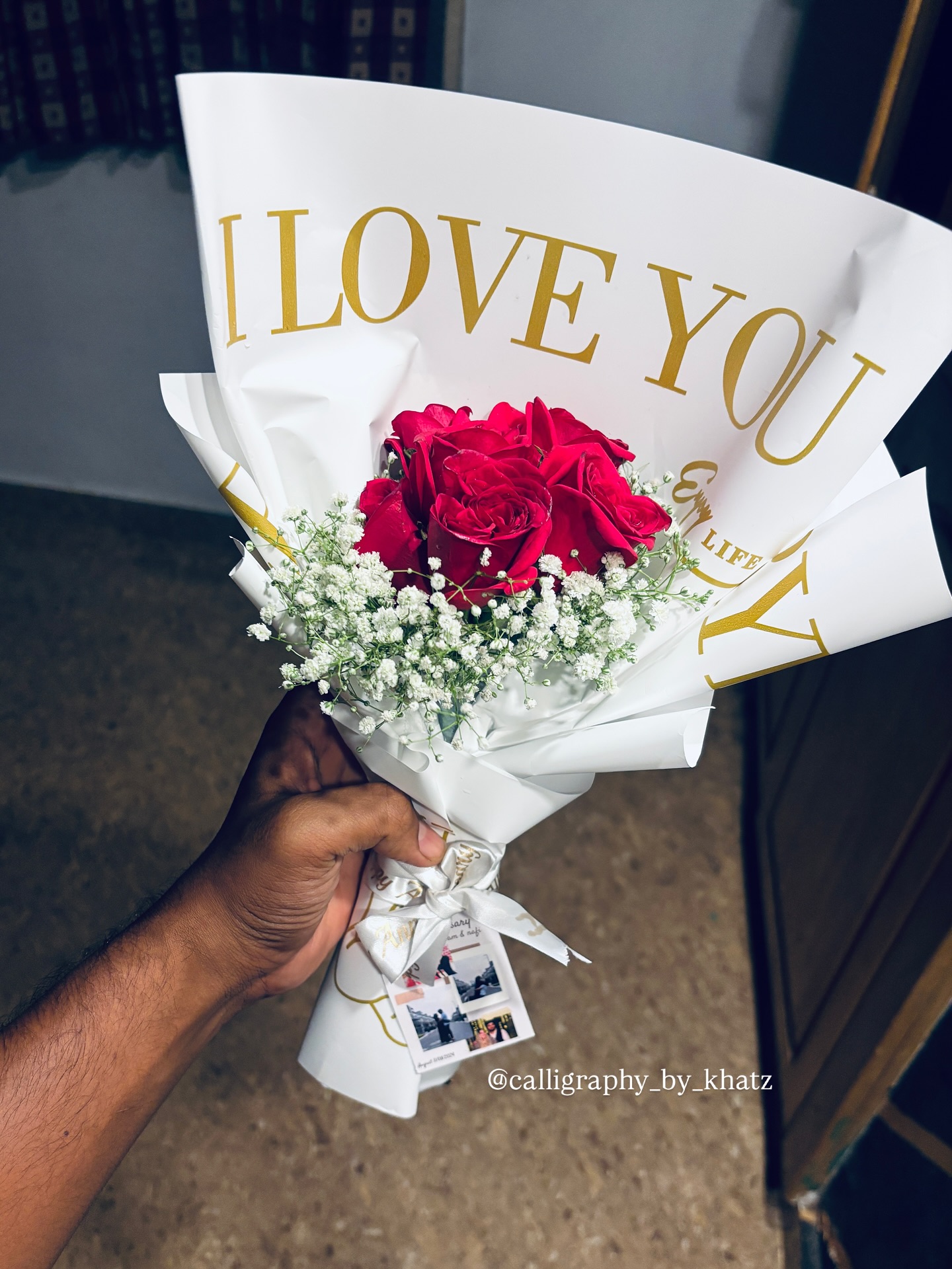 A handmade anniversary gift hamper by Calligraphybykhatz